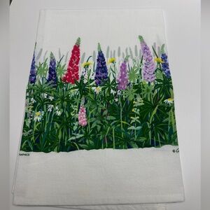 Floral Print White Kitchen Towel
